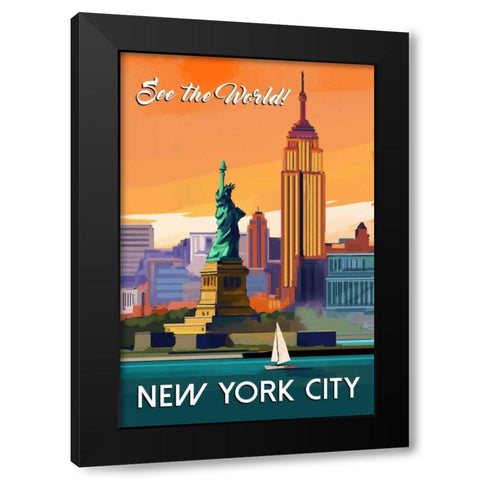NYC Black Modern Wood Framed Art Print by P.S. Art Studios
