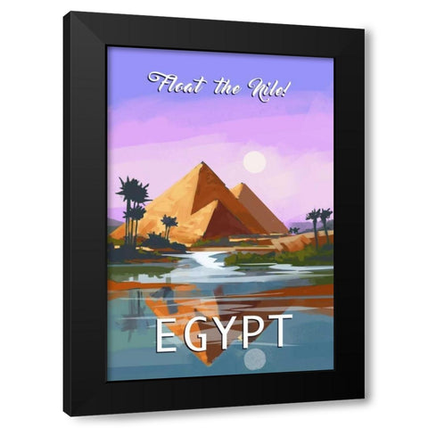 Egypt Black Modern Wood Framed Art Print with Double Matting by P.S. Art Studios
