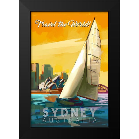 Sydney, Australia Black Modern Wood Framed Art Print by P.S. Art Studios