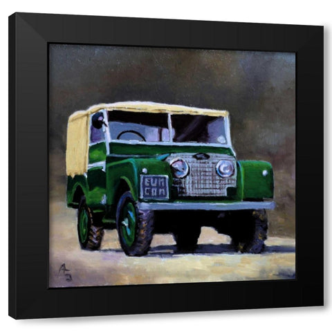 Green SUV Black Modern Wood Framed Art Print by P.S. Art Studios