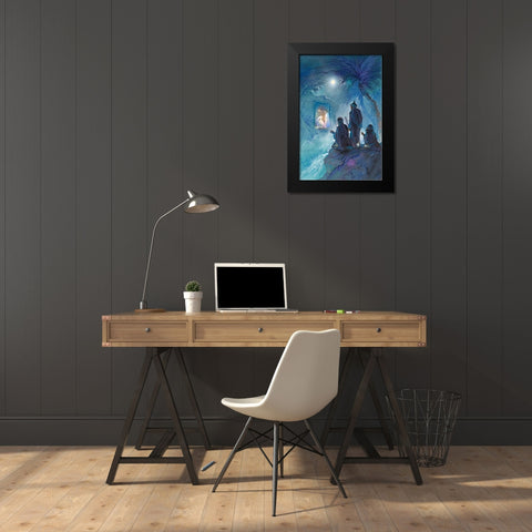 Wisemen Black Modern Wood Framed Art Print by P.S. Art Studios