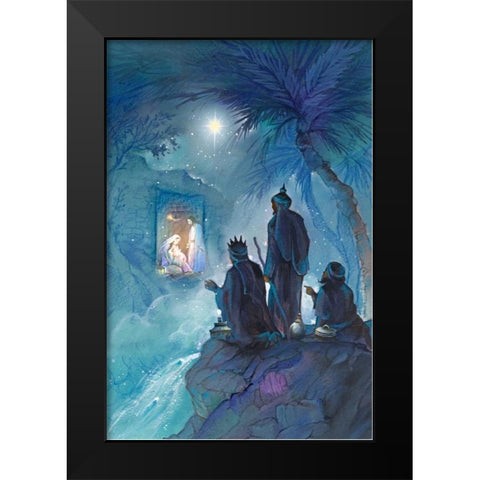 Wisemen Black Modern Wood Framed Art Print by P.S. Art Studios