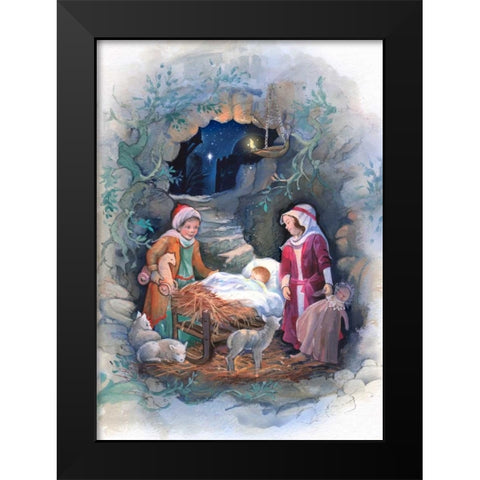 Through a Childs Eyes Black Modern Wood Framed Art Print by P.S. Art Studios