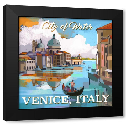 Venice, Italy Black Modern Wood Framed Art Print by P.S. Art Studios
