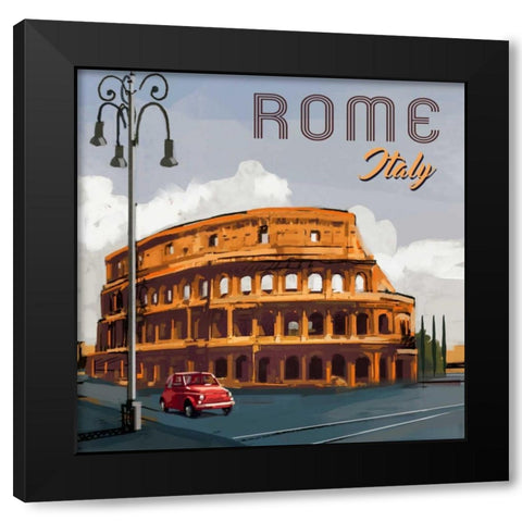 Rome Black Modern Wood Framed Art Print by P.S. Art Studios