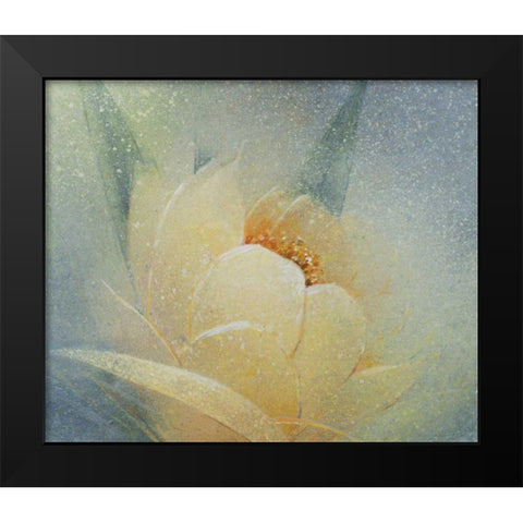 Sweet Floral Black Modern Wood Framed Art Print by P.S. Art Studios