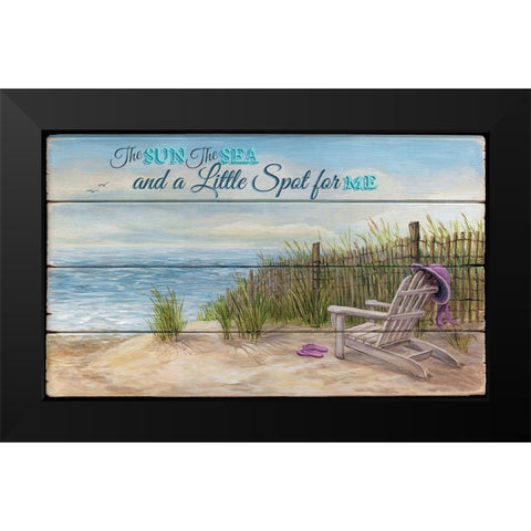The Sun, The Sea Black Modern Wood Framed Art Print by P.S. Art Studios