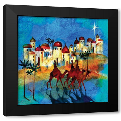 Three Wisemen Black Modern Wood Framed Art Print by P.S. Art Studios
