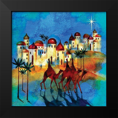 Three Wisemen Black Modern Wood Framed Art Print by P.S. Art Studios