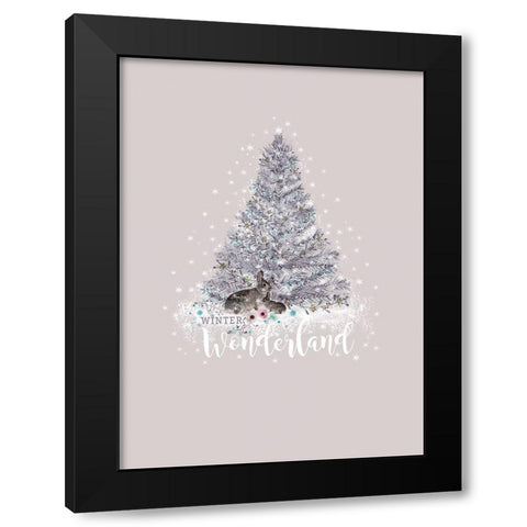 Winter Wonderland Black Modern Wood Framed Art Print with Double Matting by P.S. Art Studios