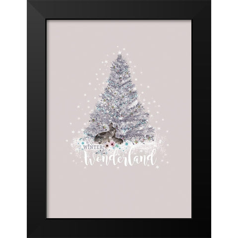 Winter Wonderland Black Modern Wood Framed Art Print by P.S. Art Studios