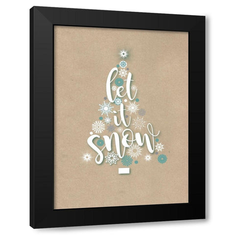 Let It Snow Black Modern Wood Framed Art Print with Double Matting by P.S. Art Studios