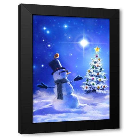 A Star Black Modern Wood Framed Art Print with Double Matting by P.S. Art