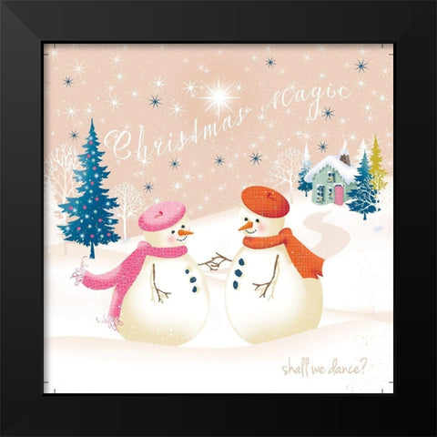 Christmas Village II Black Modern Wood Framed Art Print by P.S. Art