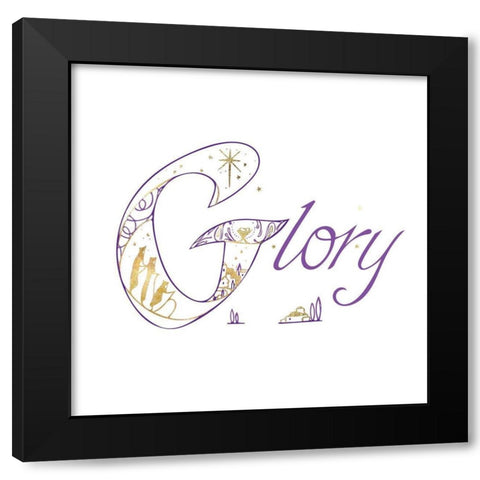 Glory Black Modern Wood Framed Art Print by P.S. Art
