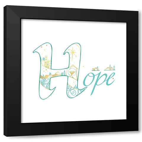 Hope Black Modern Wood Framed Art Print by P.S. Art