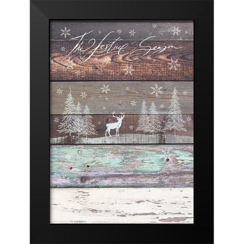 The Festive Season Black Modern Wood Framed Art Print by P.S. Art