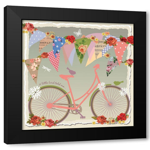 A Little Bird Told Me Black Modern Wood Framed Art Print by P.S. Art