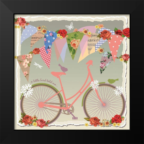 A Little Bird Told Me Black Modern Wood Framed Art Print by P.S. Art