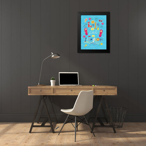 Live is Better Black Modern Wood Framed Art Print by P.S. Art
