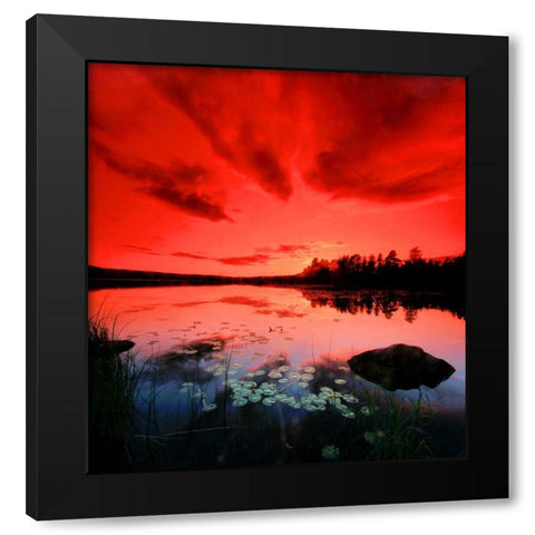 Scarlett Night Black Modern Wood Framed Art Print by P.S. Art