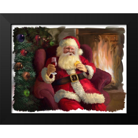 Cookie Break Black Modern Wood Framed Art Print by P.S. Art