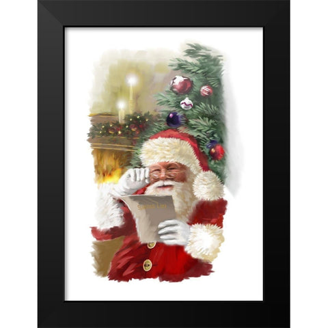Double Checking Black Modern Wood Framed Art Print by P.S. Art