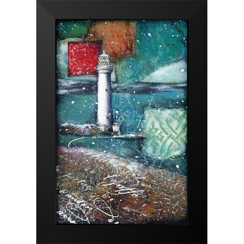 Lighthouse II Black Modern Wood Framed Art Print by P.S. Art