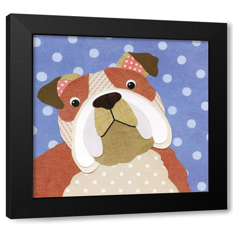 Puppy Black Modern Wood Framed Art Print with Double Matting by P.S. Art