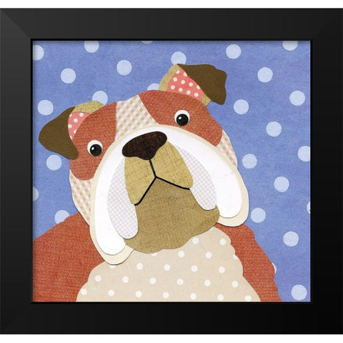 Puppy Black Modern Wood Framed Art Print by P.S. Art