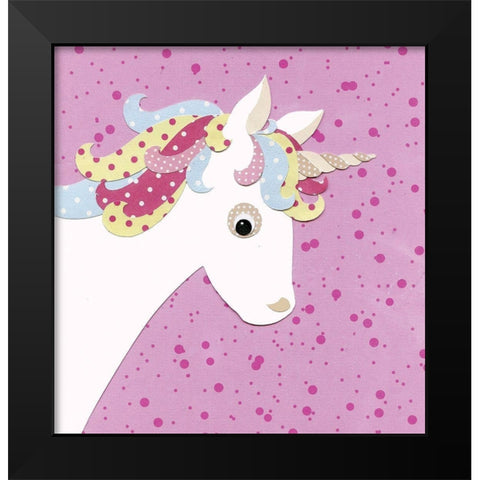 Unicorn Black Modern Wood Framed Art Print by P.S. Art