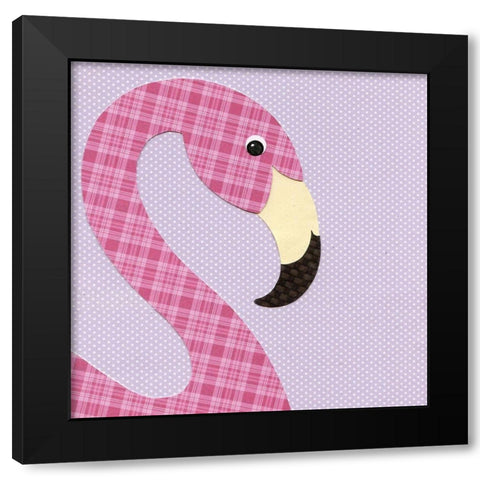 Flamingo Black Modern Wood Framed Art Print with Double Matting by P.S. Art