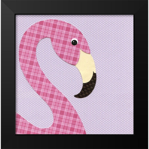 Flamingo Black Modern Wood Framed Art Print by P.S. Art
