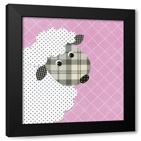 Sheep Black Modern Wood Framed Art Print with Double Matting by P.S. Art