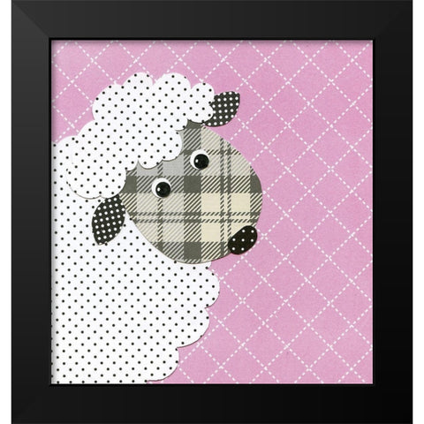 Sheep Black Modern Wood Framed Art Print by P.S. Art