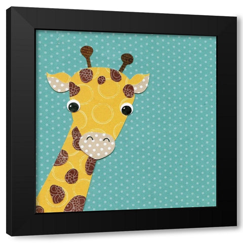 Giraffe Black Modern Wood Framed Art Print by P.S. Art