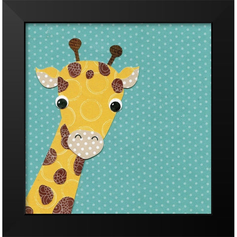 Giraffe Black Modern Wood Framed Art Print by P.S. Art