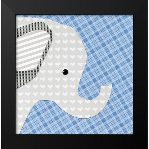 Elephant Black Modern Wood Framed Art Print by P.S. Art