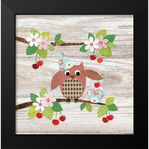 Owl Black Modern Wood Framed Art Print by P.S. Art