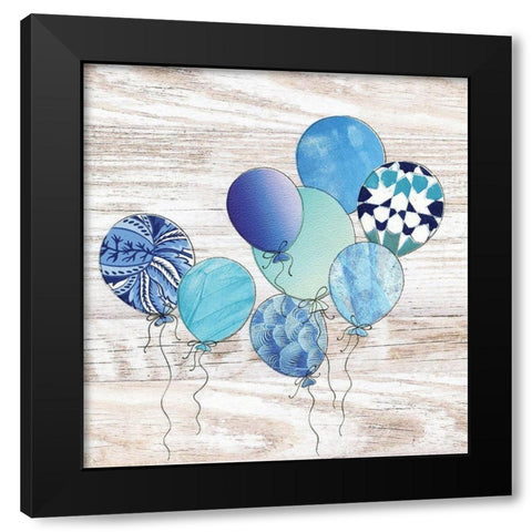 Balloons Black Modern Wood Framed Art Print by P.S. Art