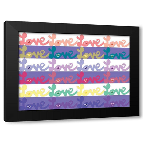 Love Black Modern Wood Framed Art Print with Double Matting by P.S. Art