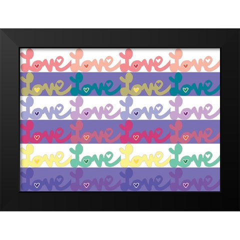 Love Black Modern Wood Framed Art Print by P.S. Art