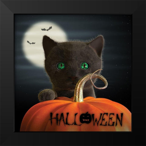 Halloween Black Modern Wood Framed Art Print by P.S. Art