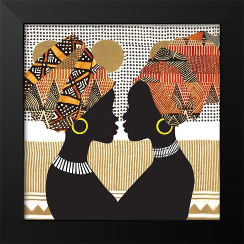 African Women Black Modern Wood Framed Art Print by P.S. Art