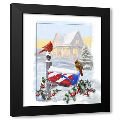 Mailbox Black Modern Wood Framed Art Print by P.S. Art