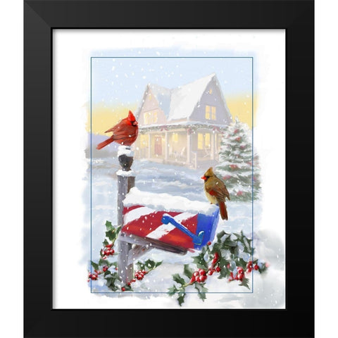 Mailbox Black Modern Wood Framed Art Print by P.S. Art