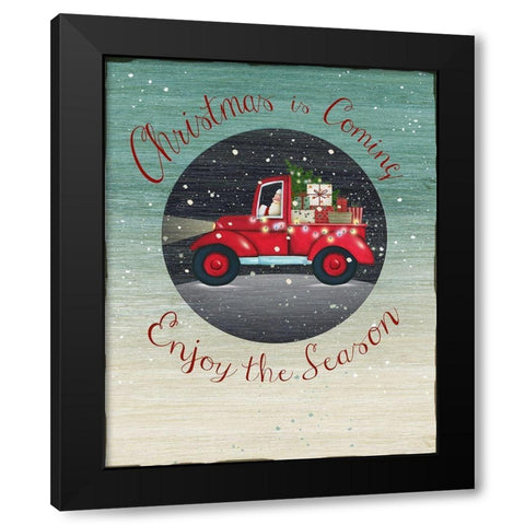 Christmas is Coming Black Modern Wood Framed Art Print with Double Matting by P.S. Art
