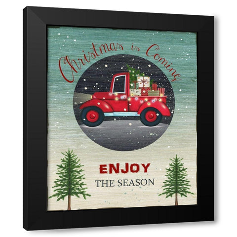 Enjoy the Season Black Modern Wood Framed Art Print by P.S. Art