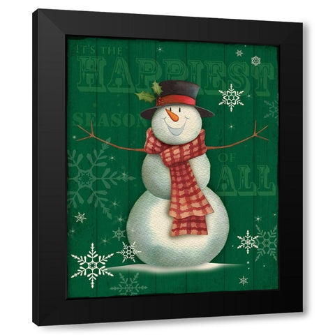 Snowman II Black Modern Wood Framed Art Print by P.S. Art