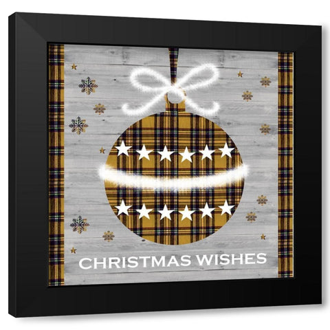 Christmas Wishes Ornament Black Modern Wood Framed Art Print by P.S. Art